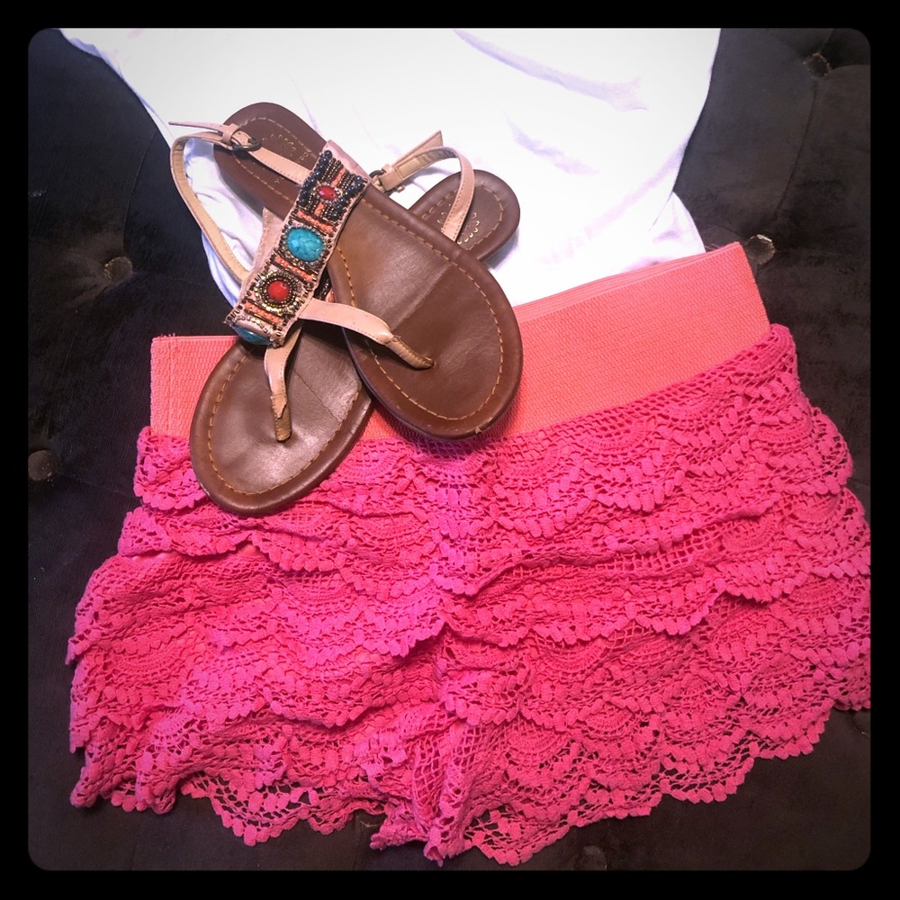 Pink Lace Shorts